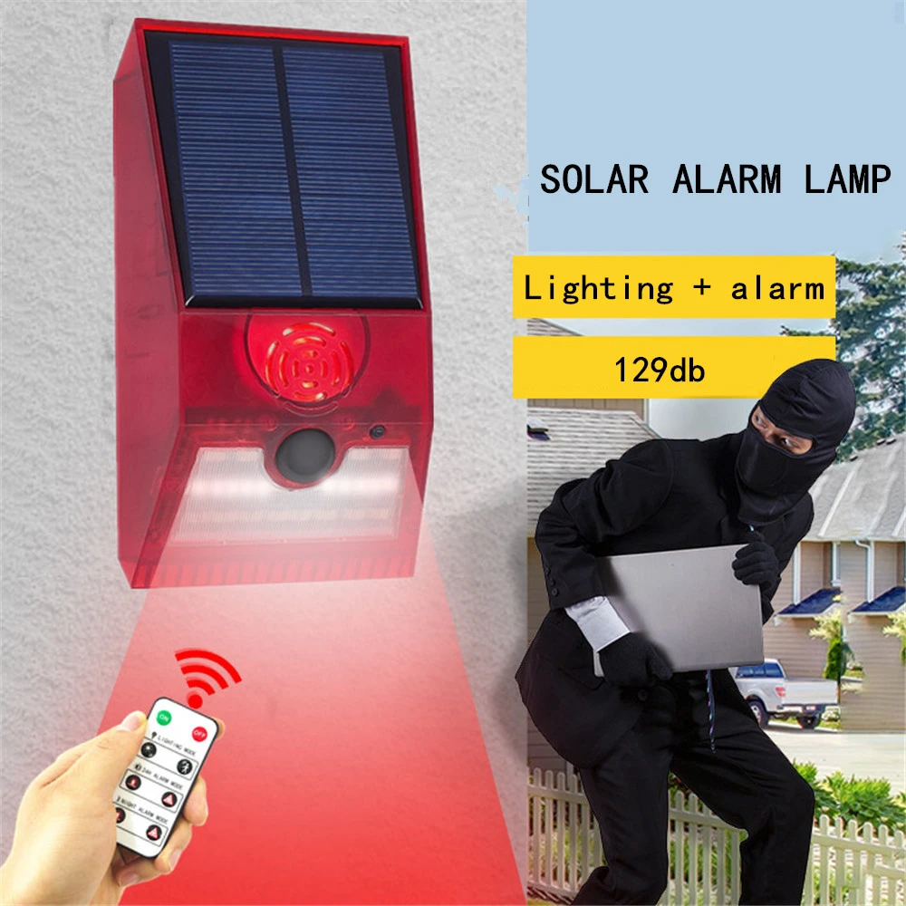 Multi-function Solar Alarm Lamp Remote Control Security Alarm Siren PIR Motion Sensor Detector Wall Light For Home Yard Outdoor solar pathway lights