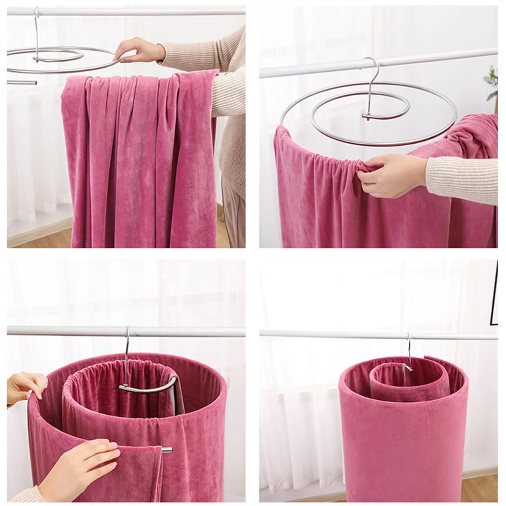 Round spiral Quilt Sheets Hanger Stainless Steel Rotating Drying Rack
