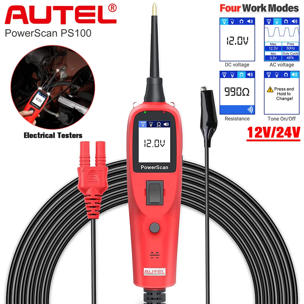 Auto Diagnostic Scanner Autel PS100 Diagnosis Tool PowerScan PS100 Electrical System Diagnosis Tool Electrical Testers & Test Leads Car Repair Tools