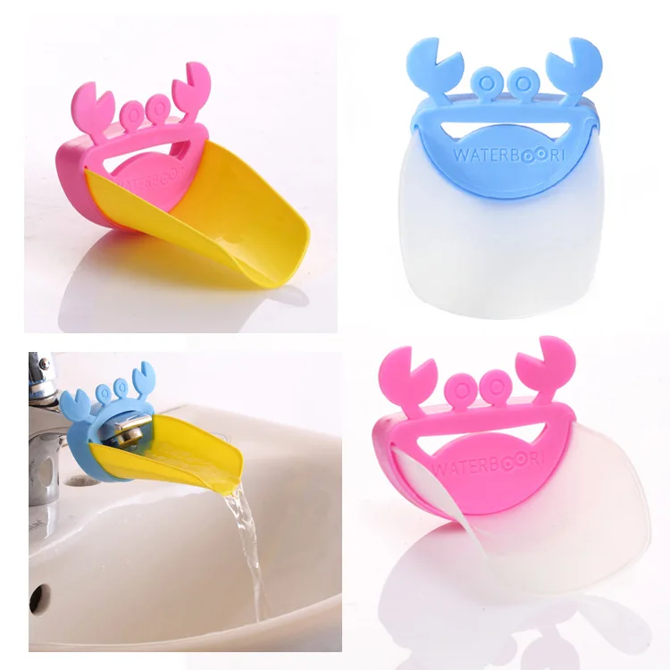 Silicone Baby Tubs crab design kids Faucet Extender children Hand Washing extender Bathroom Sink Rubber Water Reach Faucet sink