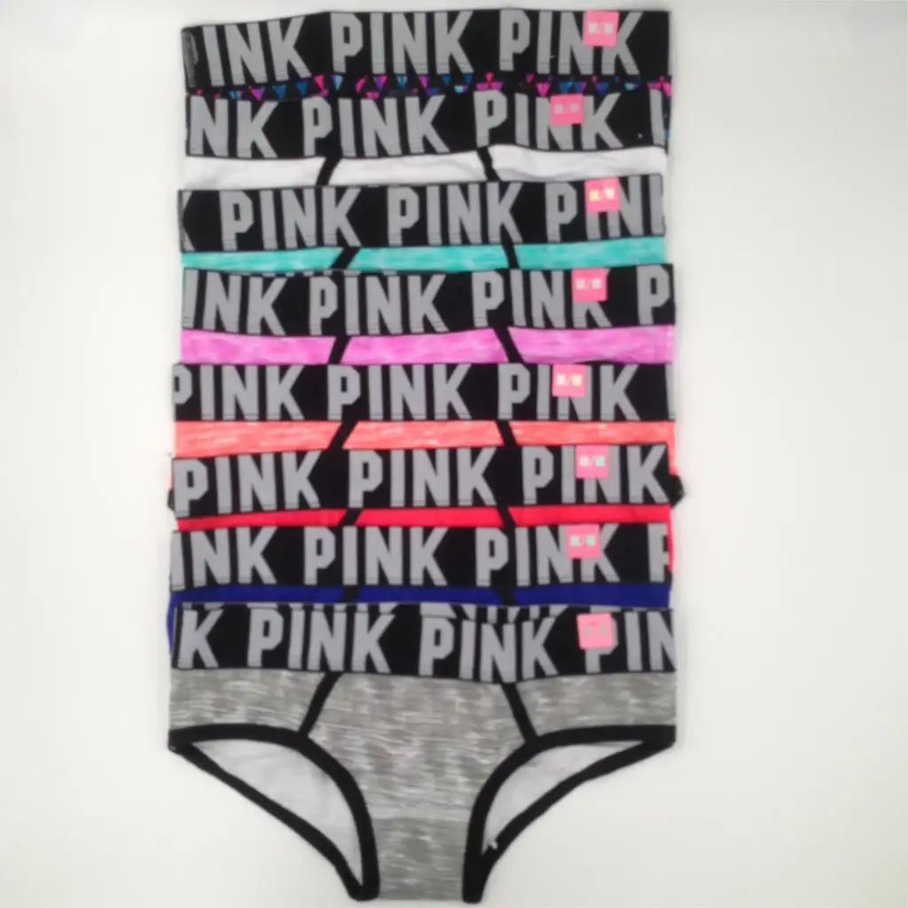 

Single Color Elastic Waist Letters Printed Cotton Underwear Lady Comfortable Movement panties
