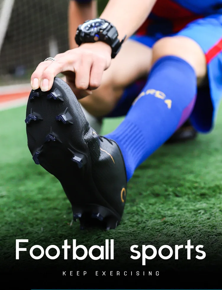 Новые кожаные большие размеры высокие футбольные бутсы тренировочные футбольные кроссовки мужские футбольные бутсы спортивный для футбола обувь