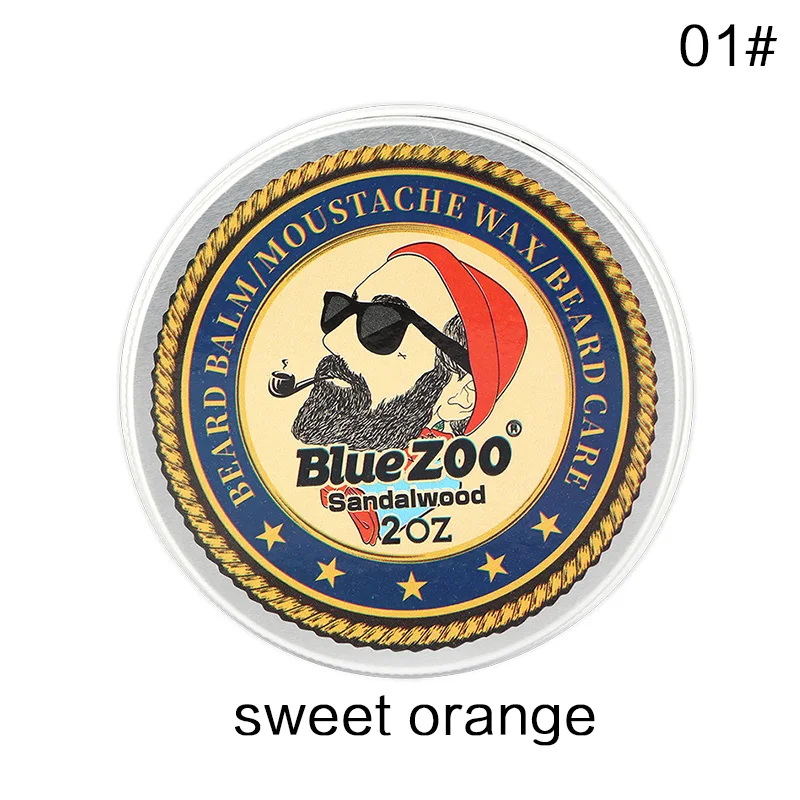 01 Sweet Orange Натуральный бальзам для бороды кондиционер для бороды Профессиональный для роста бороды органический воск для усов для бороды Гладкий Стайлинг 60 г TSLM2 - Цвет: 01 Sweet Orange