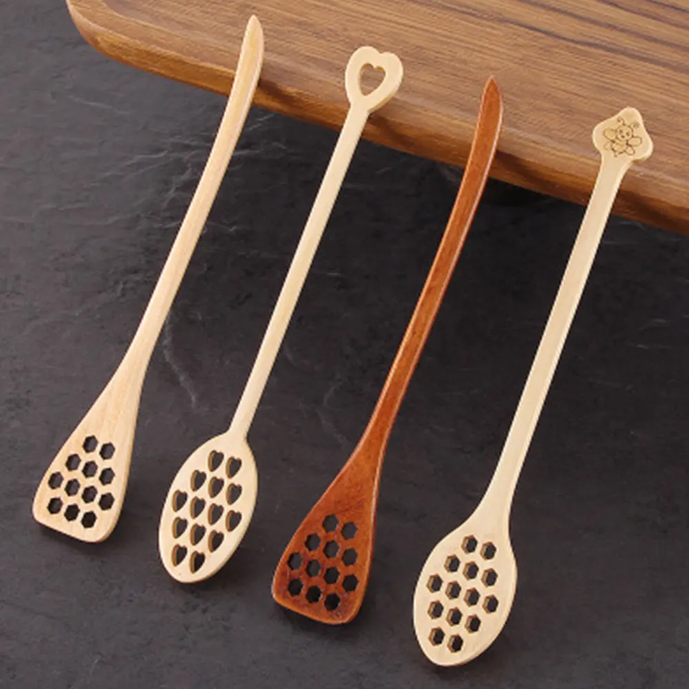 

Creative Wooden Coffee Honey Mixer Scoop Milk Mini Handle Stirrer Spoons Scoop Tableware Kitchenware Stirring Stick