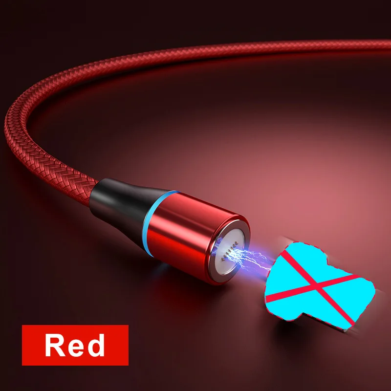 Only Red Cable Магнитный кабель OneVan для быстрой зарядки iPhone XS XR Micro Usb type C, кабель для быстрой зарядки samsung, шнур для передачи данных - Цвет: Only Red Cable