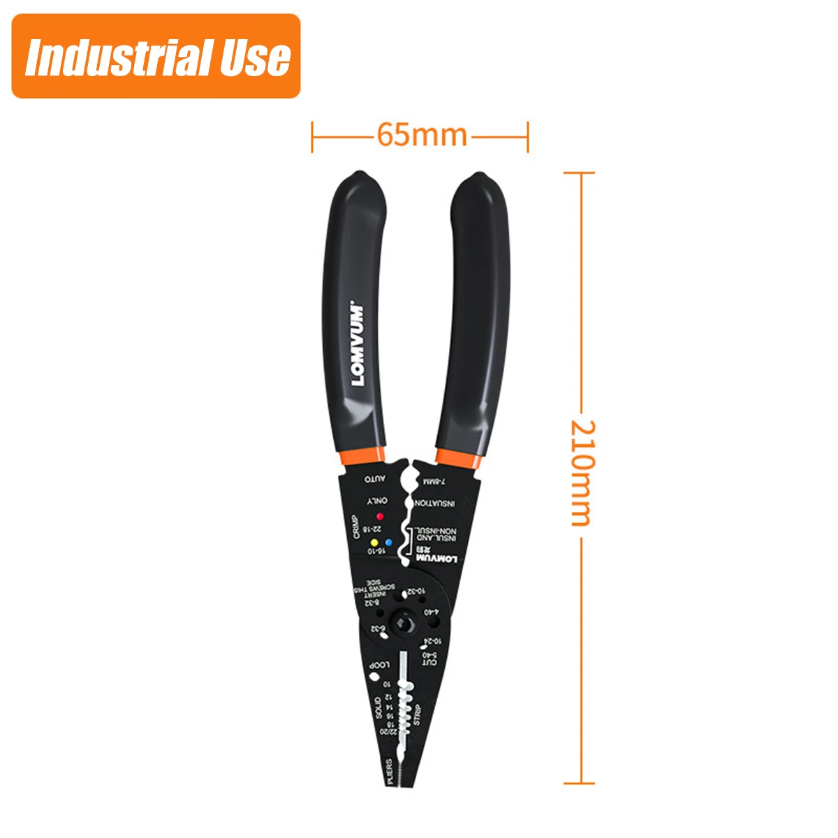 Industrial 210x65mm Многофункциональный обжимной инструмент для кабелей резак автоматический инструмент для зачистки проводов обжимные плоскогубцы терминальный инструмент - Цвет: Industrial 210x65mm