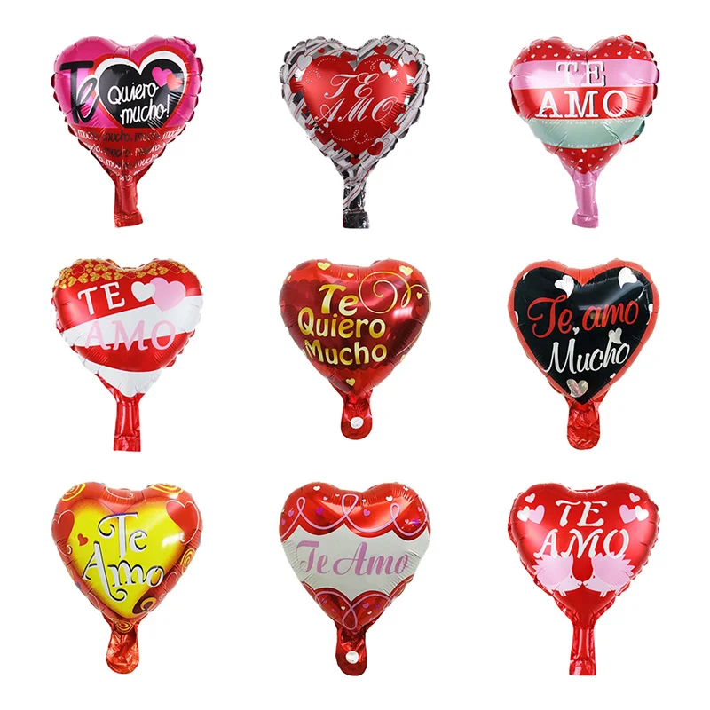 

50pcs 10inch Spanish TE AMO Balloon Heart Valentine’s Day Balloons Engagement Mariage Wedding Party Decoration Foil Globos