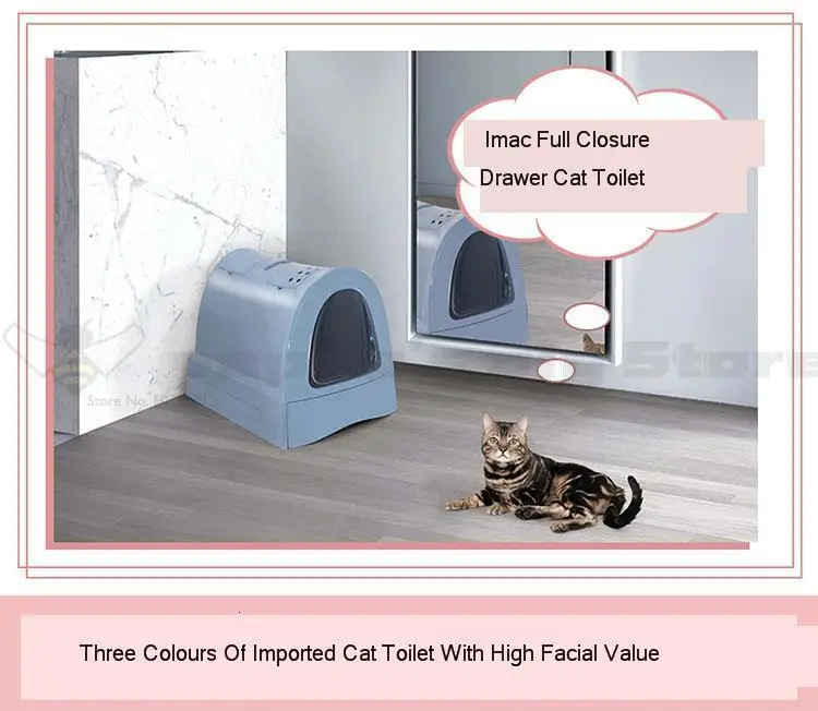 Кошачий Песочник закрытый ящик кошачий Туалет супер большой анти-всплеск кошачий Песочник тарелка анти-запах порошок продукты для кошек