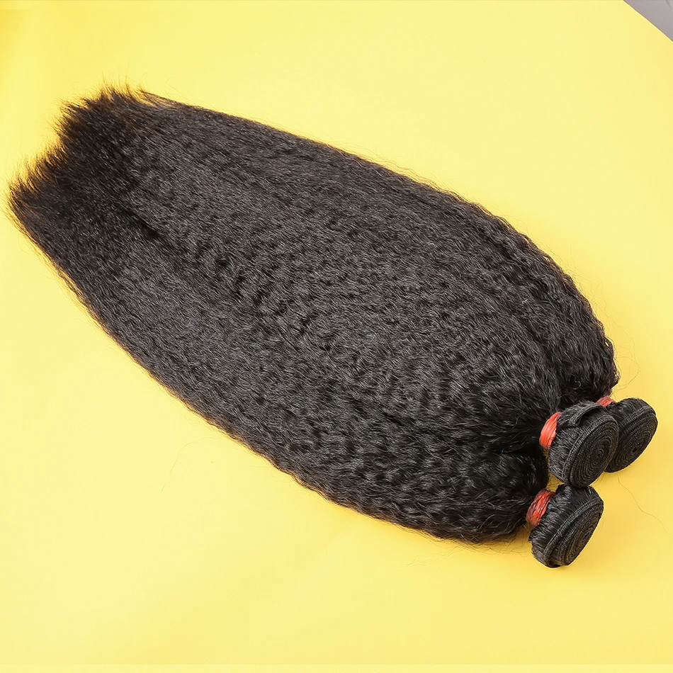 Malaysian-Hair-Weave-Bundles-Kinky-Straight-28-30-Inch-3-4-Bundles-Yaki-Human-Hair-Natural (3)