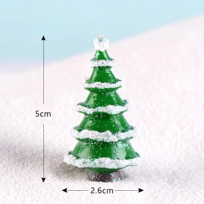Christmas Tree 2 Рождественская миниатюрная фигурка для украшения гирлянды Санта-Клаус, статуя из смолы, украшение автомобиля, рождественские украшения-игрушка, подарки для детей - Цвет: Christmas Tree 2