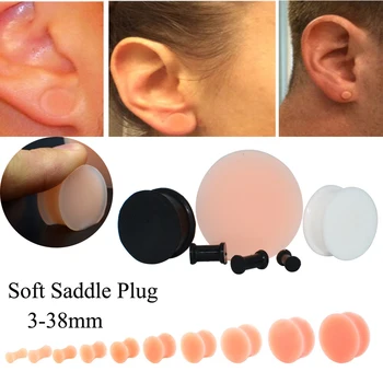 

Dreamlee Silicone Flexi Double Flared Saddle Ear Plugs Ear Skin Retainer Expander Tunnel Piercing Stretchers Gauge Earrings