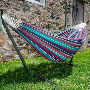 

Comfort Hammock with spreader bar Double/Single Garden swing Sleeping bed Portable Indoor Outdoor Camping Garden hanging chair