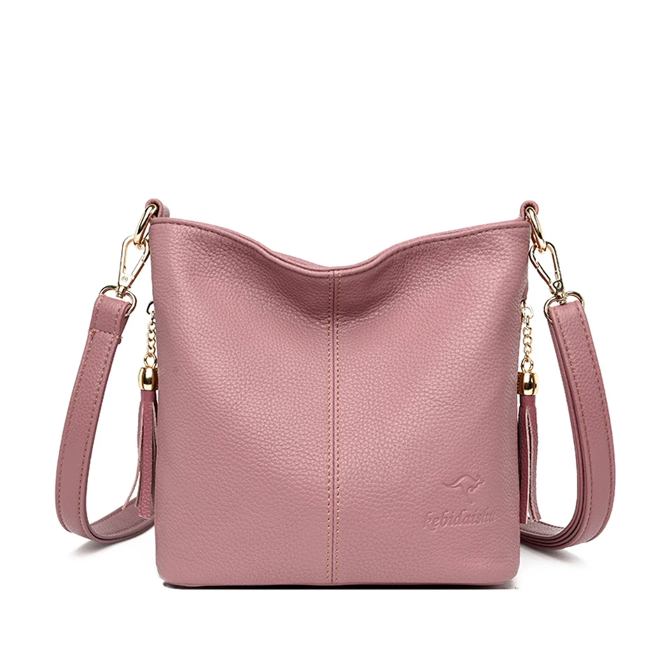 Новые роскошные женские сумки, дизайнерские мягкие кожаные женские сумки-мессенджеры через плечо для женщин - Цвет: Purple