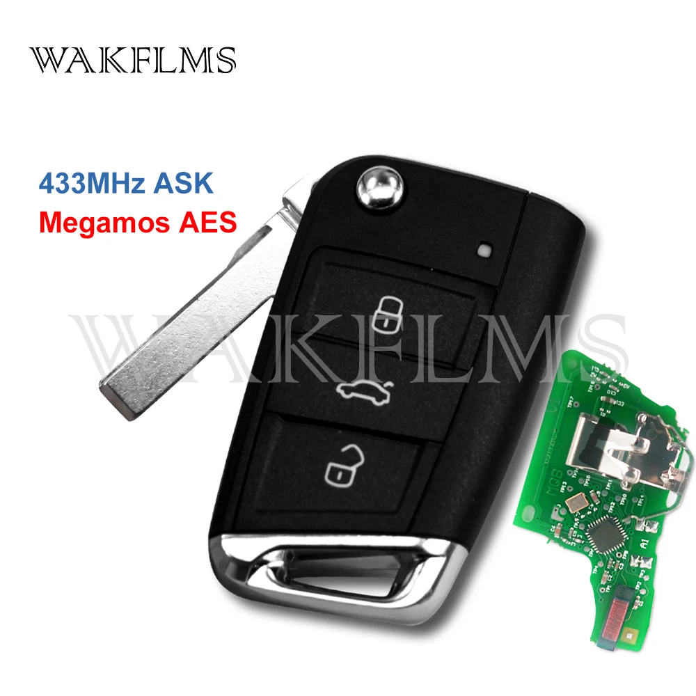 MQB 3 кнопки дистанционный ключ брелок от машины для Volkswagen Golf Mk7 VII Sportsvan SV e GTE GTD GTI R