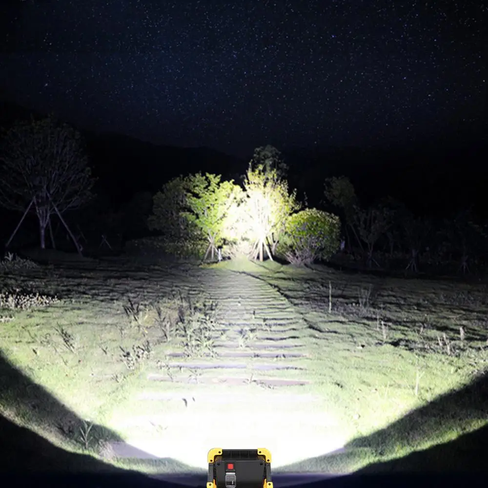 2*COB+LED Working Light Built-in Rechargeable Battery Flashlight 10W 750Lumens Torch Camping Light IPX4 Waterproof Work Lamp