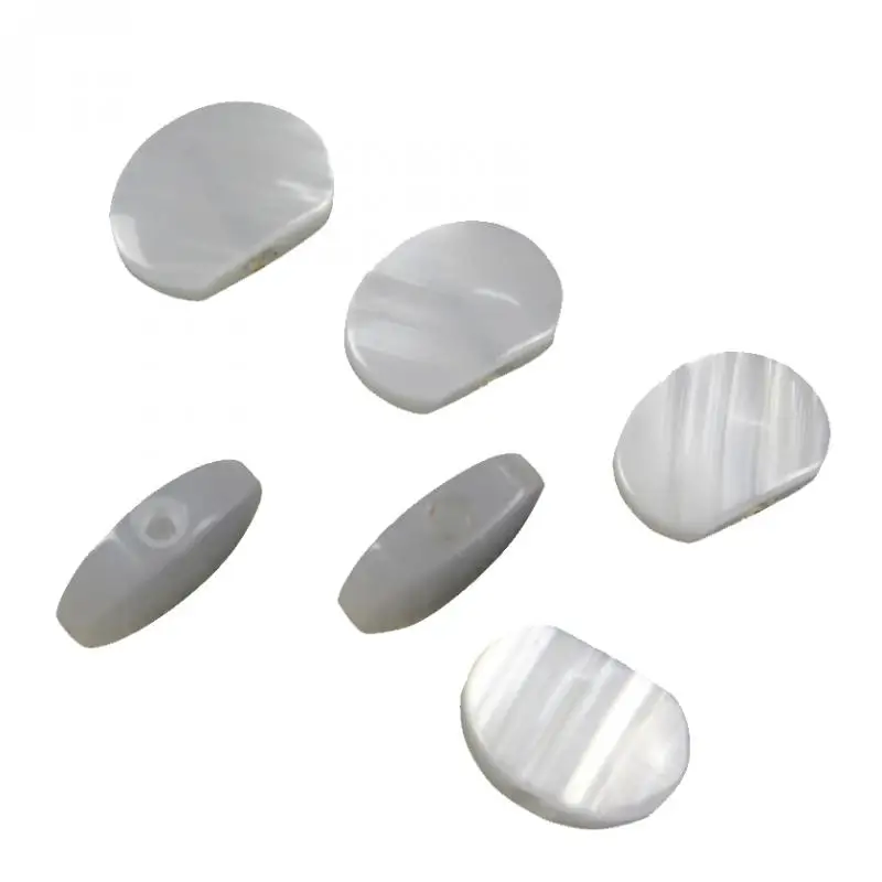 6pcs Universal Acrylic White Guitar Tuner Machine Head Oval Buttons Replacement