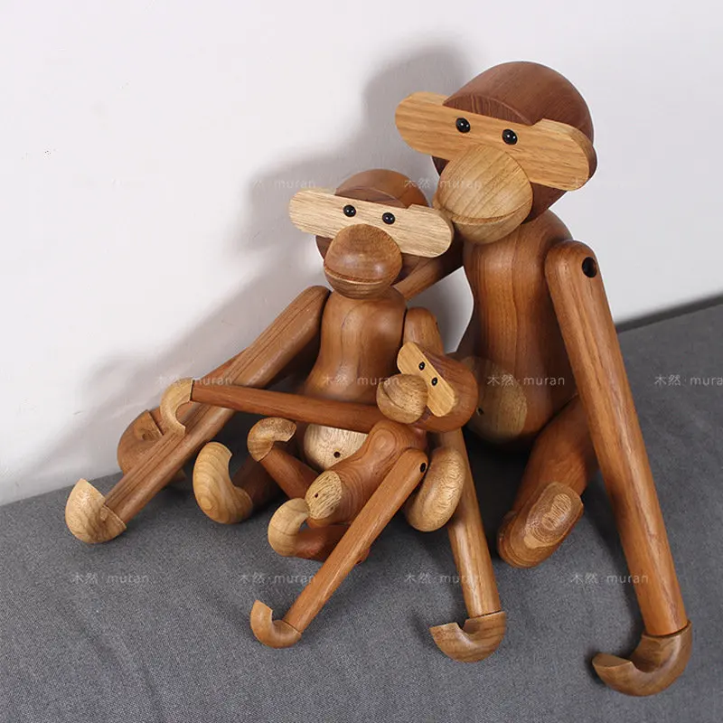 

Puppet Decoration Doll Home Crafts Wood European Creative Model Animals In-stock Items Monkeys