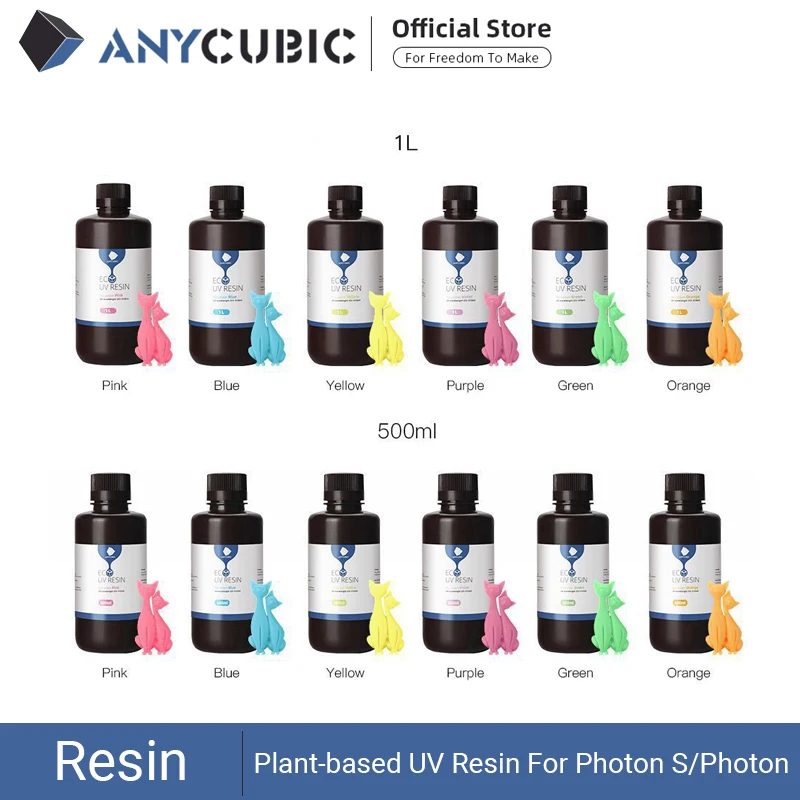 ANYCUBIC Plant-based UV Resin 405nm For Photon S/Photon 3D Printer Print Material Ultralow Odor Without Nasty Chemicals afbeelding