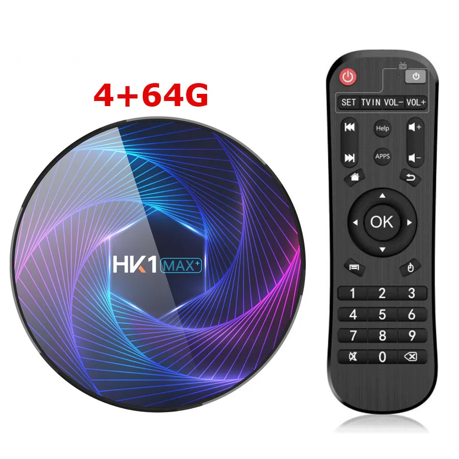 Восьмиядерный RK3368PRO HK1 MAX Plus Android 9,0 Smart tv Box 4 Гб 128 Гб 1080P H.265 4K HK1MAX телеприставка PK H96MAX X96MINI - Цвет: 4G64G