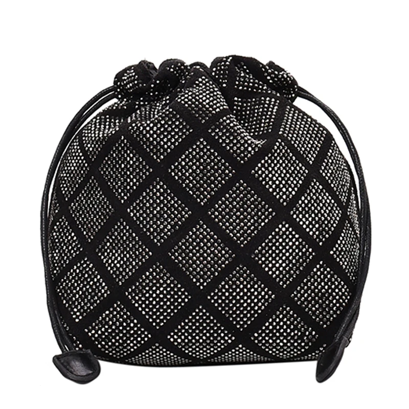 

iVog New Arrival Everyday Ladies Small Crossbody Shoulder Handbag Black PU cc Geometric Bucket Bags for Women 2019