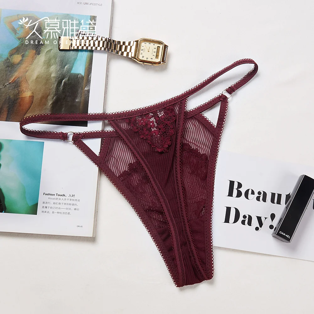 Женское сексуальное Эротическое белье G-string Vrouwen Lace Bloemen Slipje Lage Taille Slips сексуальные прозрачные стильные трусы с Т-образной спинкой