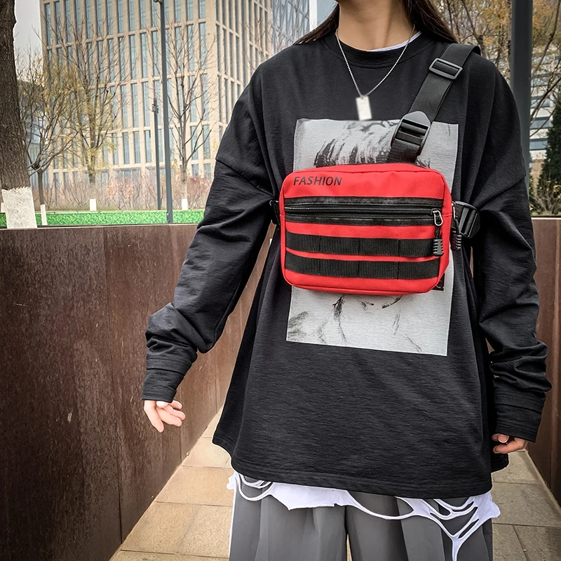 

Unisex Outdoor climbing Chest Bag Oxford Tactical Streetwear Vest Chest Rig Bags Multi-functional Waistcoat Chest Pack Y