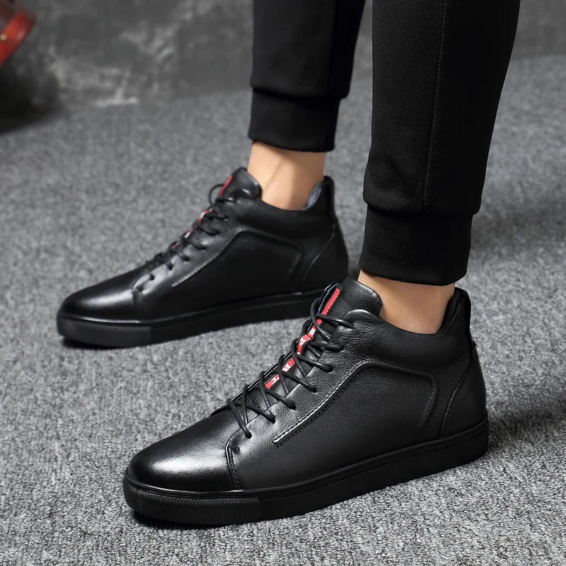 

2019 Winter Plush Warm Men Boots Classic Men Snow Boots Waterproof Ankle Boots Male Motorcycle Leather Men Shoes HX-165