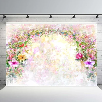 

Romantic Flowers Arch Scene Wedding Party Baby Photography Backgrounds Vinyl Photographic Backdrops for Photo Studio