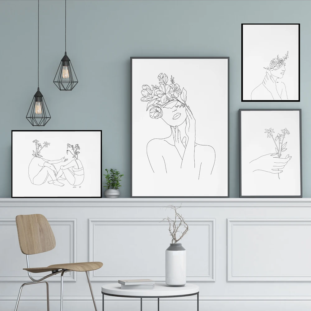 Abstract-Women-Line-Drawing-Nordic-Posters-Prints-Modern-Canvas-Painting-Wall-Art-Flower-Girl-Wall-Picture (1)