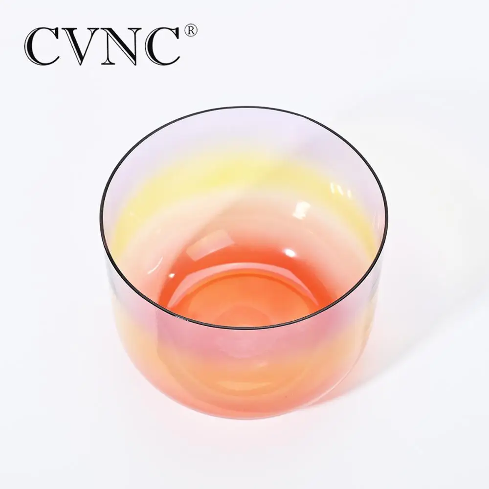 CVNC 6 &quotили 7&quot прозрачный радужный Note B корона Чакра кварцевый кристалл поющая