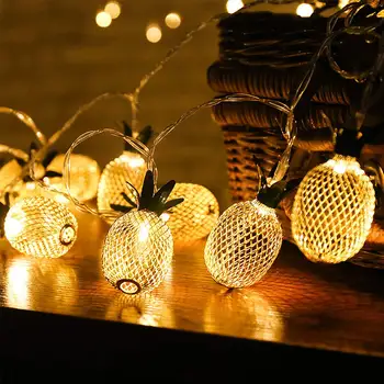 

LED Pineapple Fairy String Lights Battery Powered Metal Mesh Holiday Party Outdoor Decorative Lightings DIY Christmas Led Lights