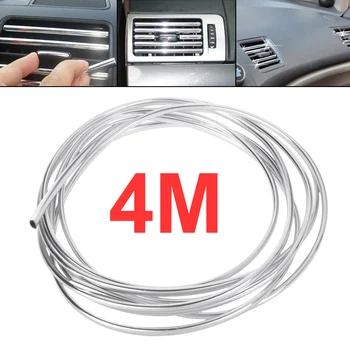 

Universal PVC 4M Silver Clamp Strip U-type DIY Car Door Air Outlet Anti Collision / Scratch / Rubbing Decorate Stickers