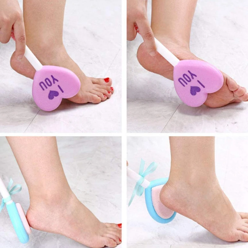 Hot Cute Heart Shape Clean Scrubber Hard Skin Callus Remover Scrub Pumice Grinding Stone Feet Exfoliate Pedicure Tool