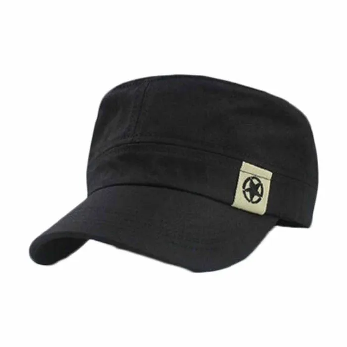 Baseball Cap Flat Cap Solid Color Cap Flat Vintage Cap Cap Hat Flat Roof Military Hat Cadet Patrol Bush Hat