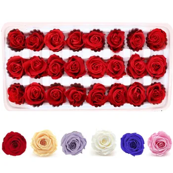 

24Pcs/Box Natural Preserved Flower Blue Red Rose Flower Immortal Eternal Life Flower White Valentine'S Day Present DIY Rose Gift