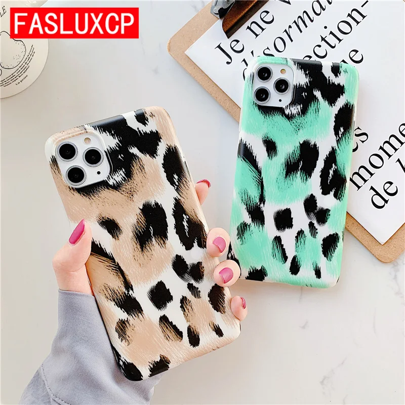Для Coque iPhone 11 Pro Max Модный матовый чехол с леопардовым принтом для iPhone 11 Pro Xs XR Xs Max 8 Plus 7 6 6s X силиконовый чехол