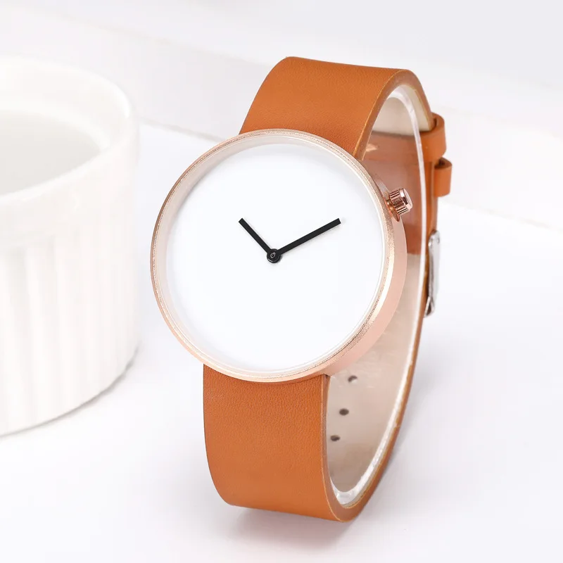 2022 Dating casual fashion minimalist quartz Vintage leather bracelet male watch female watch corelogio masculino reluple watch