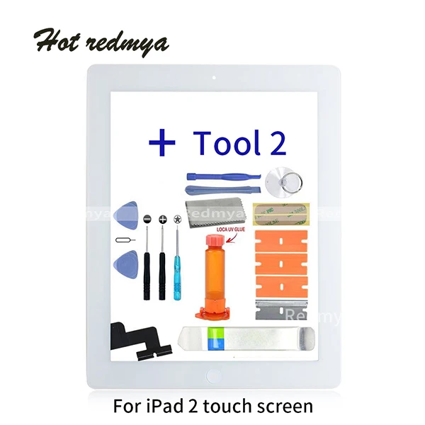 Pantalla 9," сенсорный экран дигитайзер Передняя сенсорная панель стекло для iPad 2 A1395 A1396 A1397 экран Стекло Запасная часть+ инструмент - Цвет: No Home White Tool2