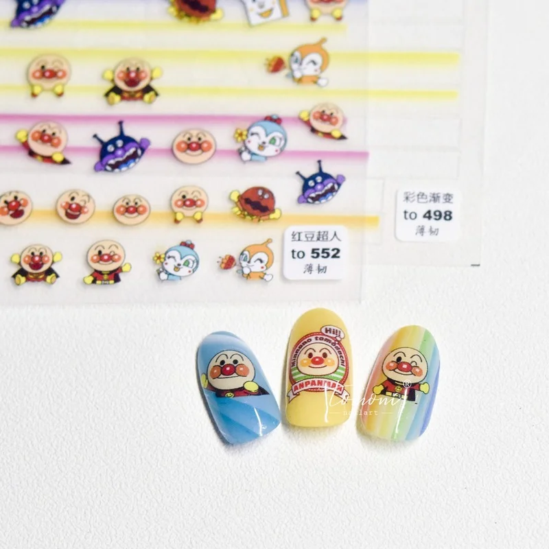 Наклейки для дизайна ногтей Anpanman японские Мультяшные штампы водная переводная