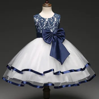 

3-8 Yrs Baby Girls Dress Wedding Party Princess Lace Christmas Dresses for Girl Party Costume Kids Big Bow Party Girls Clothing