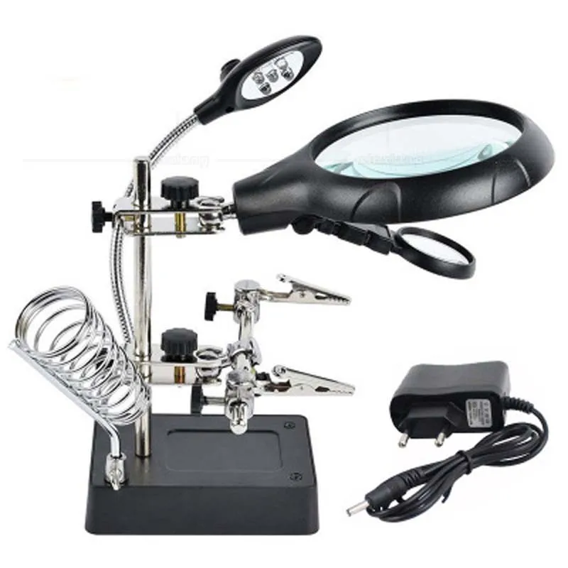 

LED Desk Lamp Auxiliary Multifunctional Bracket Maintenance Inspection 10x Table Lamp Welding Magnifying Glass
