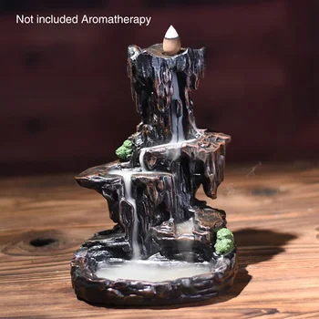 

Mountain River Gift Home Censer Holder Resin Incense Burner Office Unique Crafts Exquisite Waterfall Smoke Backflow Decoration