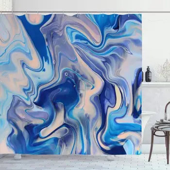 

Shower Curtain for Bathroom 72x72 Colorful Color Blue Pink Marble Painting Pattern Abstract Purple Artistic Creative Drawing