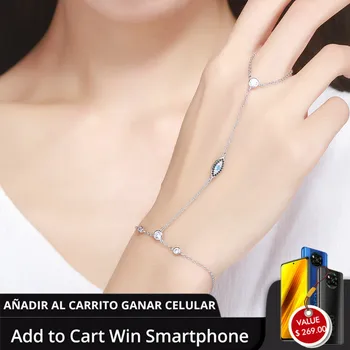 

BAMOER New Arrival Authentic 925 Sterling Silver Double Layer Magic Of Blue Eye Bracelets for Women Luxury Jewelry Gift SCB023