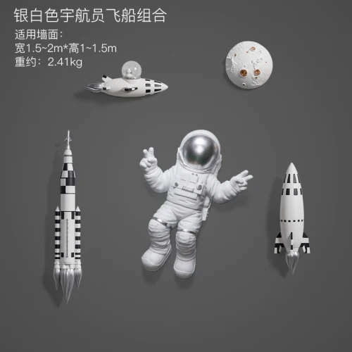 Большой скандинавский декор для детской комнаты, фон для декора стен, креативное 3D украшение для астронавта, Настенное подвесное украшение для детской стены - Цвет: Rocket and astronaut