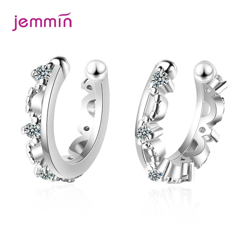 

Authentic C Shpae 925 Sterling Silver Simple Clips Earring for Women Gift No Need to Pierce Ear Fine Jewelry Bijoux