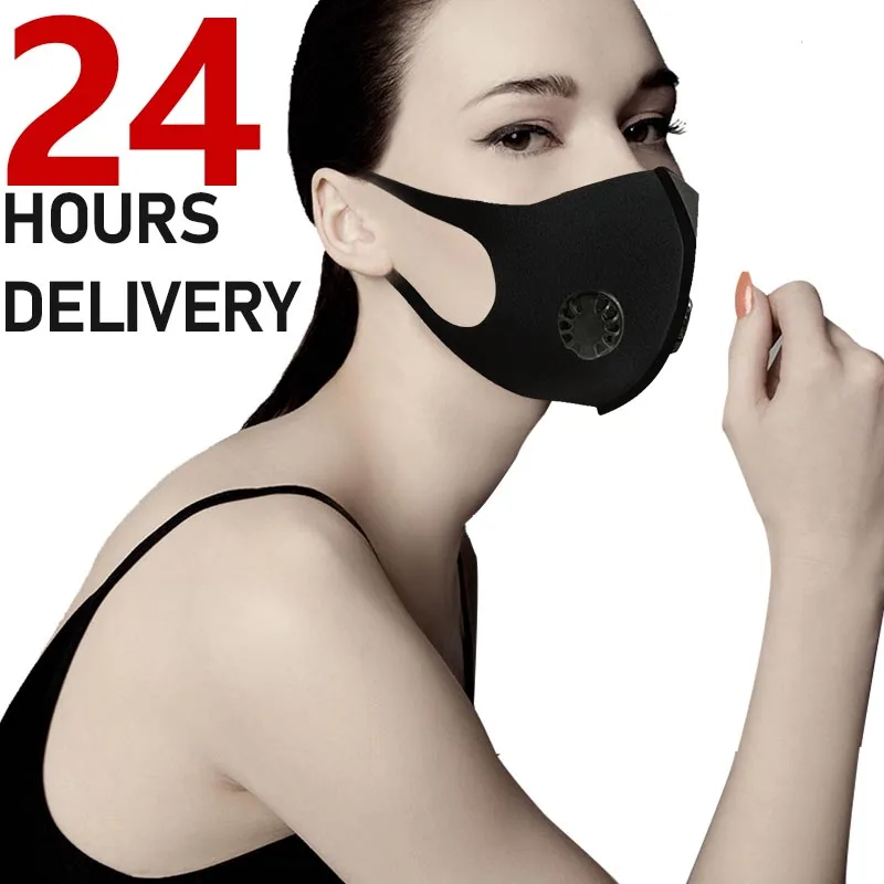 

Can be washed Anti-fog and breathing valve pm2.5 mask winter cotton Korean black three-dimensional filter mask Repeated use