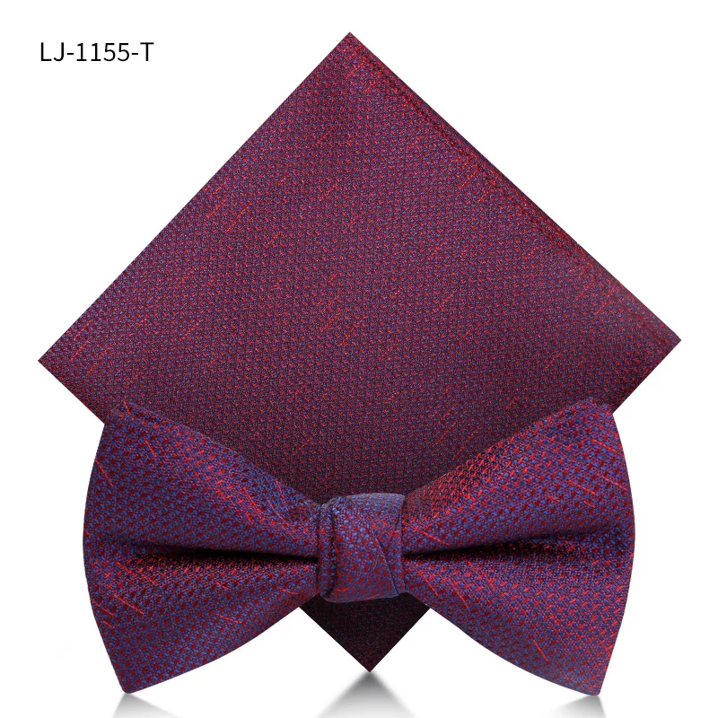 LJ-1155-T Брендовые новые модные мужские галстуки-бабочки Свадебные двойные тканевые переплетенные бабочка с узором банкетные вечерние галстуки-бабочки с подарочной коробкой - Цвет: LJ-1155-T