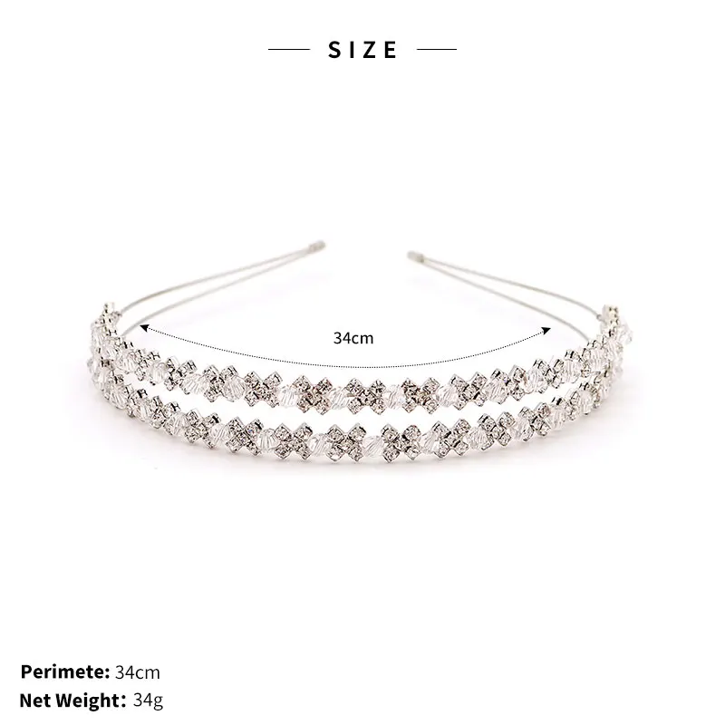 Efily Fashion Rhinestone Headband for Women Wedding Hair Accessories Bridal Luxury Crystal Headpiece Headwear Bridesmaid Gift