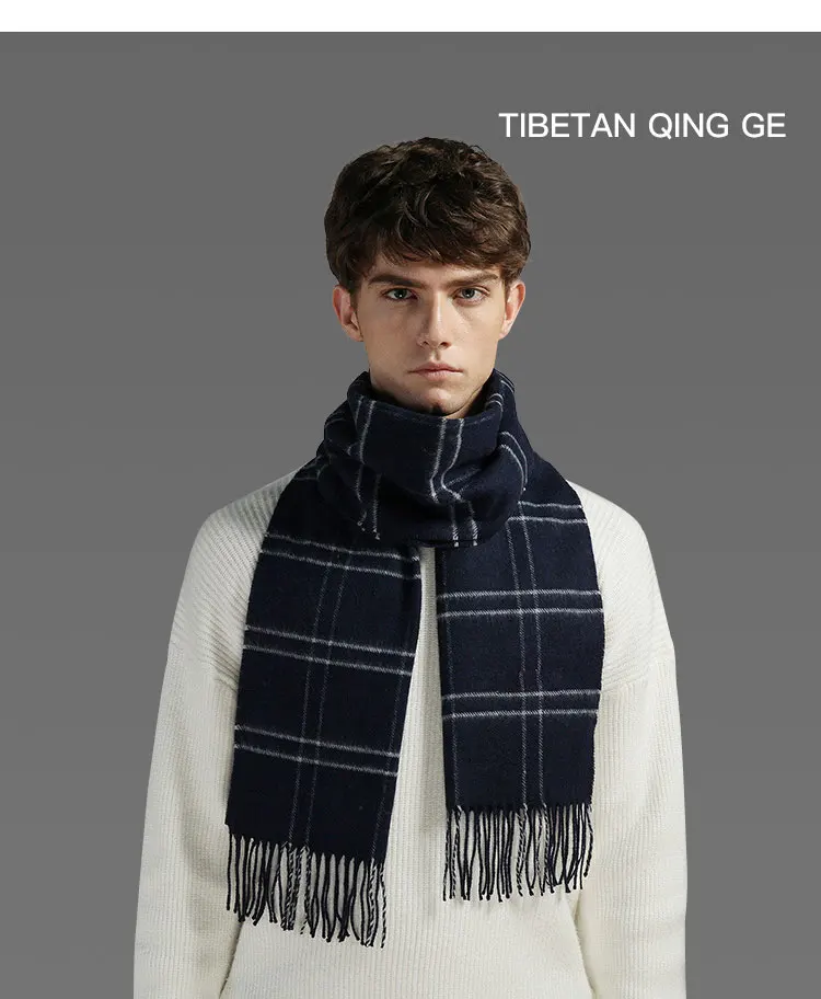 JS100, чистая шерсть, классический плотный теплый шарф в клетку для маленьких мальчиков, зимний Повседневный модный длинный клетчатый шарф
